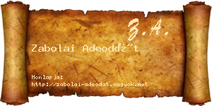 Zabolai Adeodát névjegykártya
